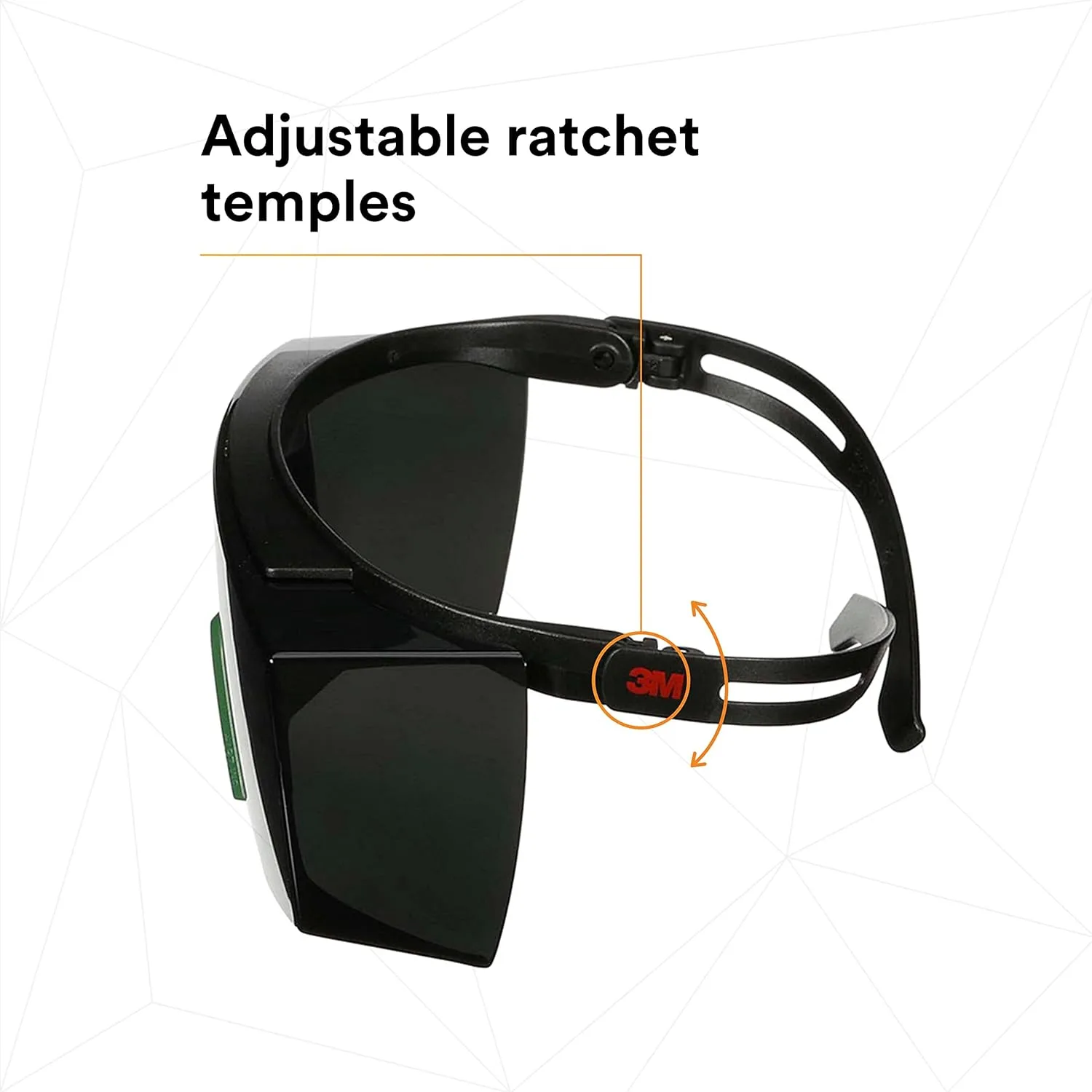 3M SecureFit 3700 Series, SF3750AS-BLK, Black Temples, IR 5.0 Gray OTG Anti-Scratch Lens
