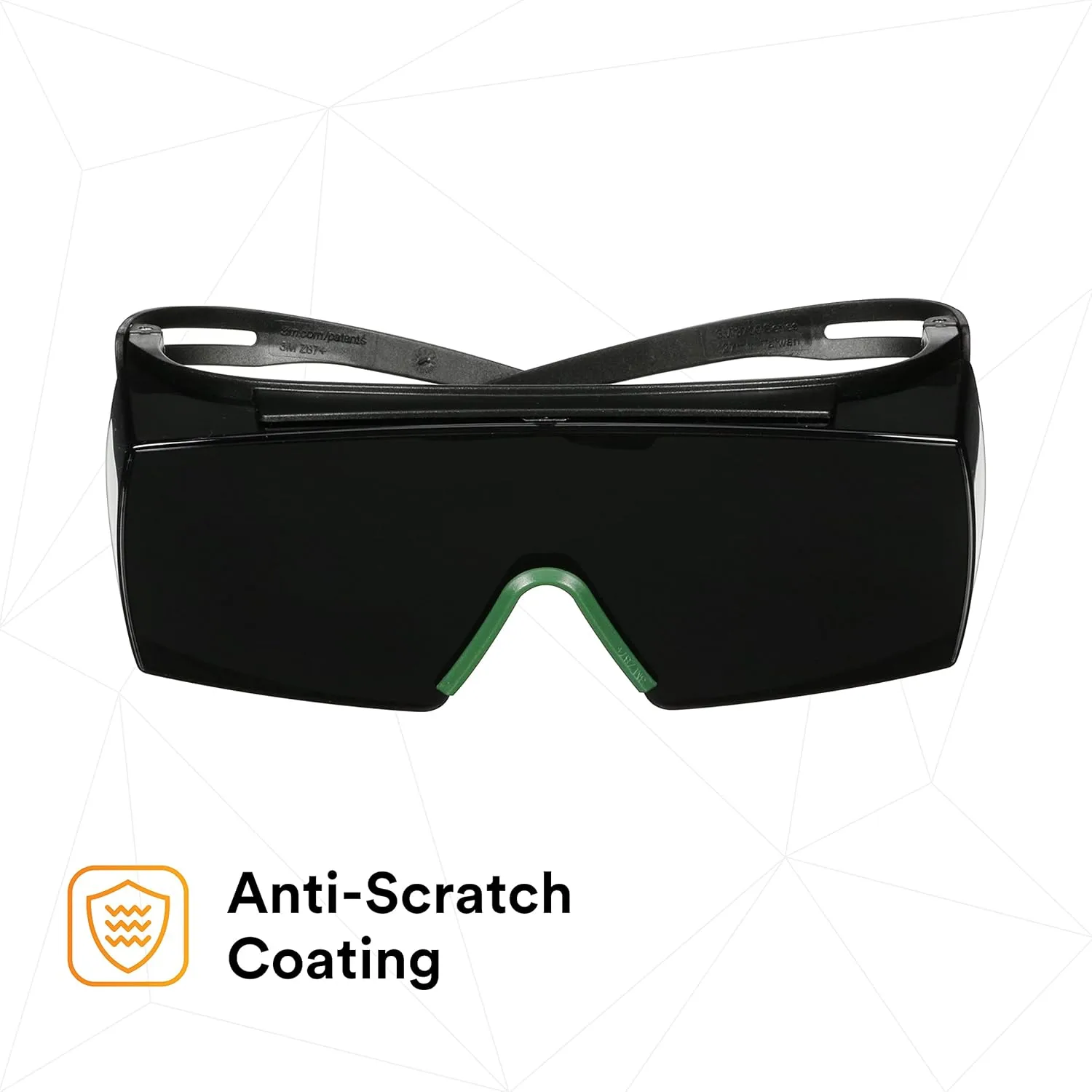 3M SecureFit 3700 Series, SF3750AS-BLK, Black Temples, IR 5.0 Gray OTG Anti-Scratch Lens