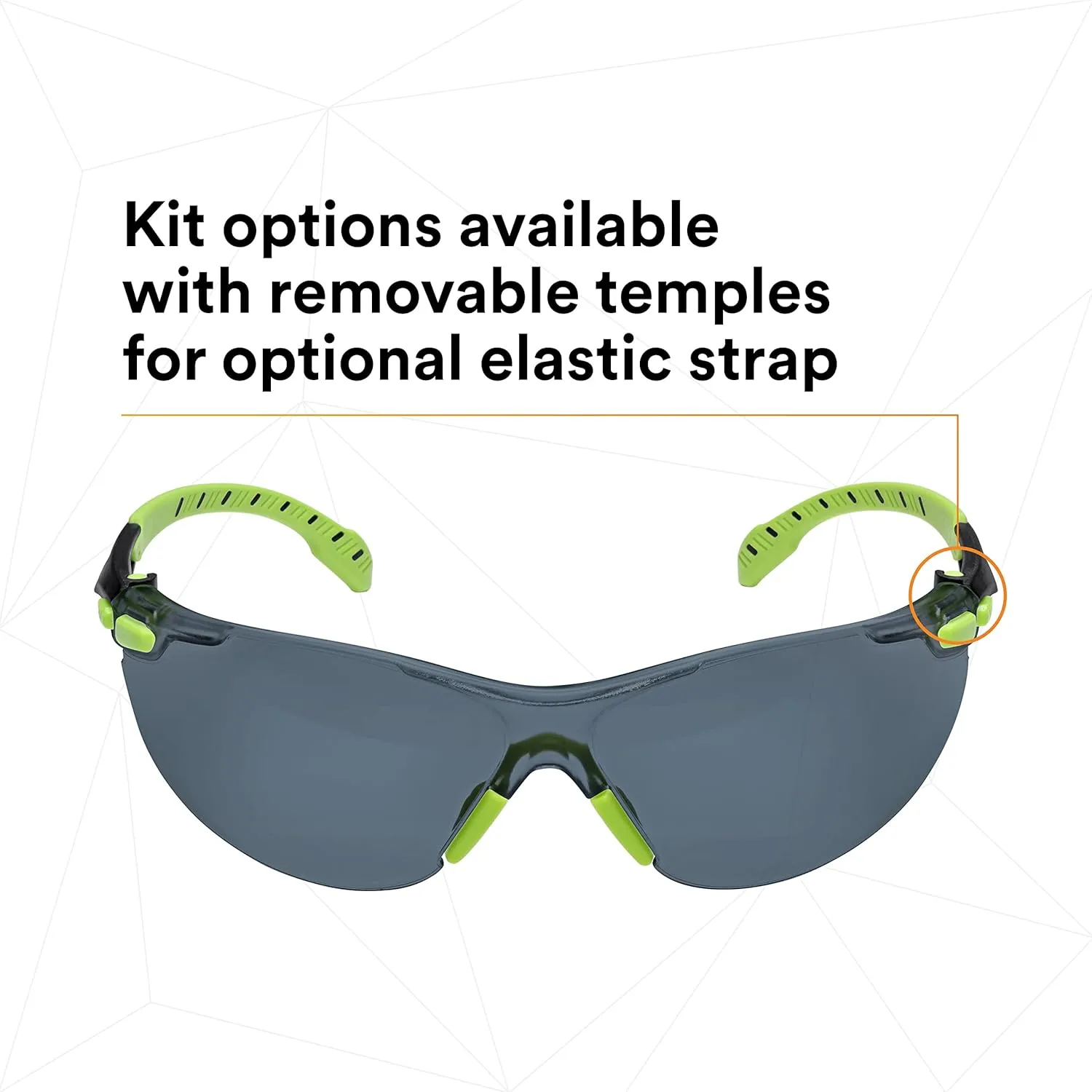3M Solus 1000-Series S1202SGAF-KT Foam Strap, Green/Black, Grey Scotchgard Anti-Fog Lens, One Size (Pack of 1)