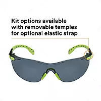3M Solus 1000-Series S1202SGAF-KT Foam Strap, Green/Black, Grey Scotchgard Anti-Fog Lens, One Size (Pack of 1)
