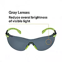 3M Solus 1000-Series S1202SGAF-KT Foam Strap, Green/Black, Grey Scotchgard Anti-Fog Lens, One Size (Pack of 1)