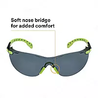 3M Solus 1000-Series S1202SGAF-KT Foam Strap, Green/Black, Grey Scotchgard Anti-Fog Lens, One Size (Pack of 1)