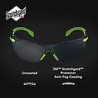 3M Solus 1000-Series S1202SGAF-KT Foam Strap, Green/Black, Grey Scotchgard Anti-Fog Lens, One Size (Pack of 1)