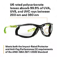 3M Safety Glasses, Solus CCS Series, Pack of 1, ANSI Z87, Scotchgard Anti-Fog Coating, Clear Lens