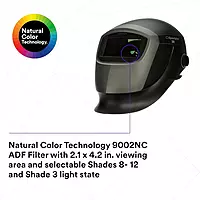 3M Speedglas Welding Helmet 9002NC, 04-0100-20NC, with Natural Color Technology Auto Darkening Filter for MMAW TIG MIG