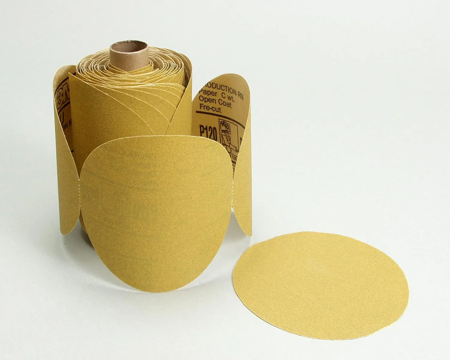 Cubitron Stikit Paper Disc Roll 236U, 5 in x NH P120 C-weight, Die 600Z