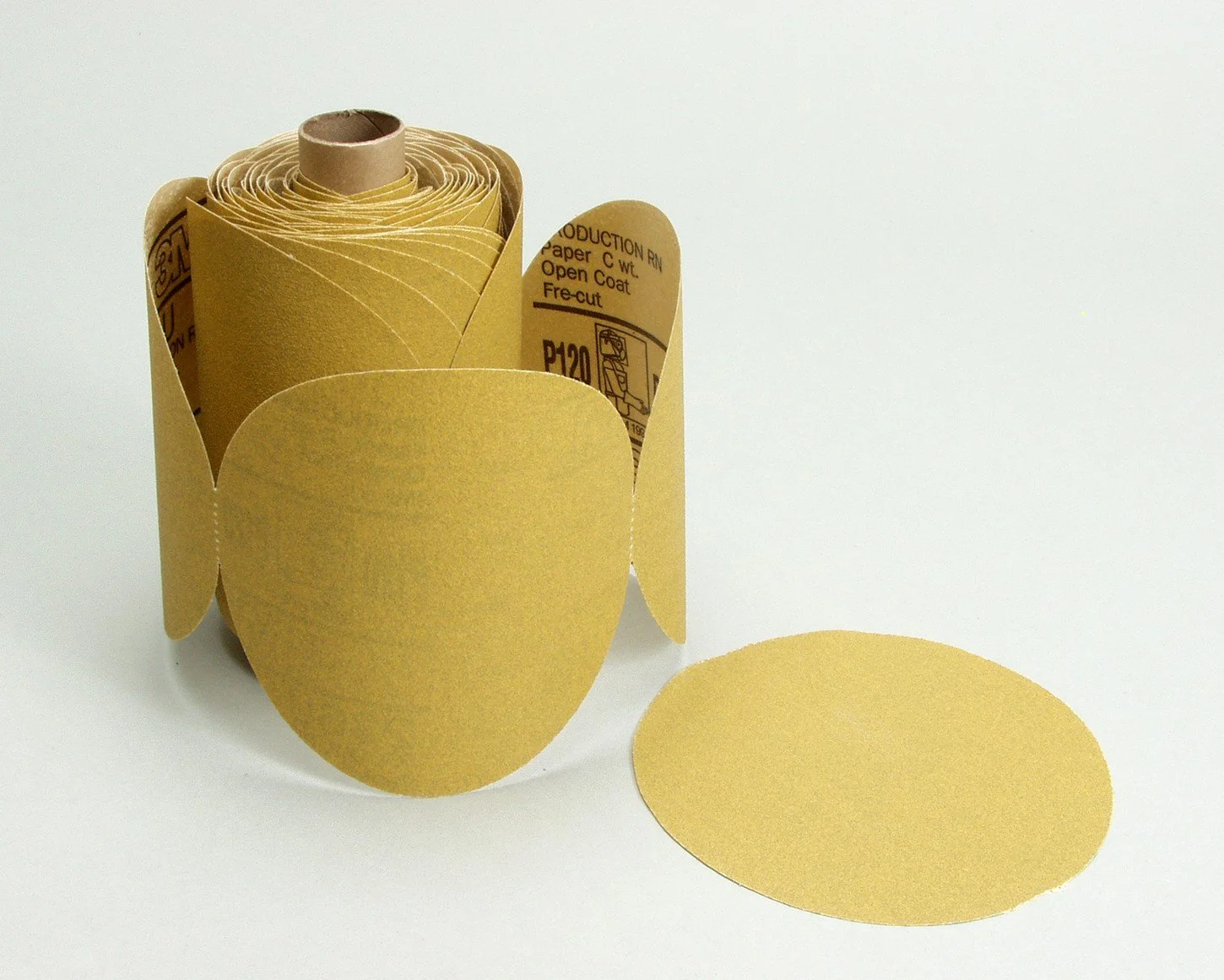 3M Stikit Paper Disc Roll 236U, P80 C-weight, 5 in x NH, Die 500X, Gold
