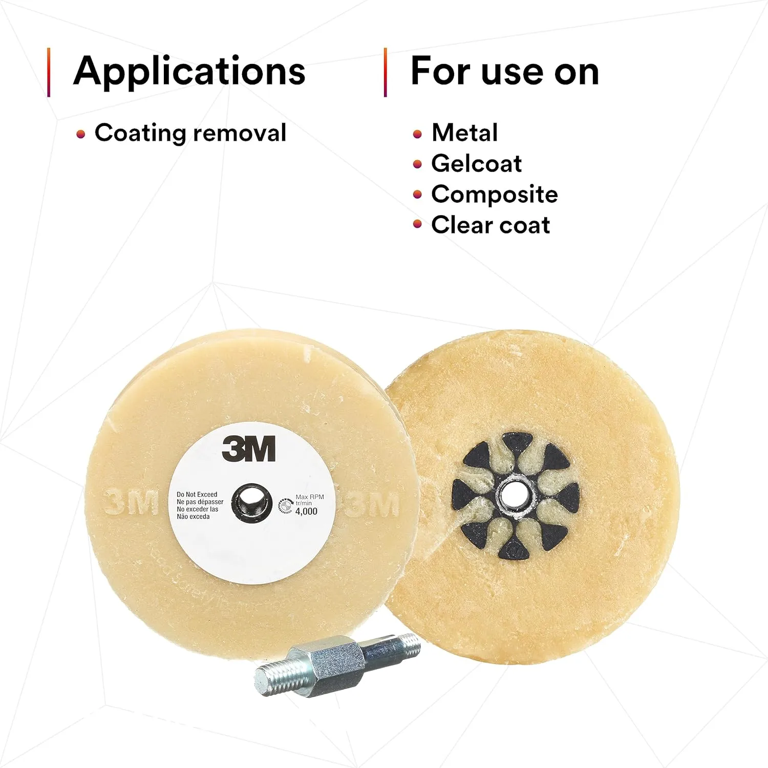 3M Stripe Off Wheel Adhesive Remover Eraser Wheel Removes Decals, Stripes, Vinyl