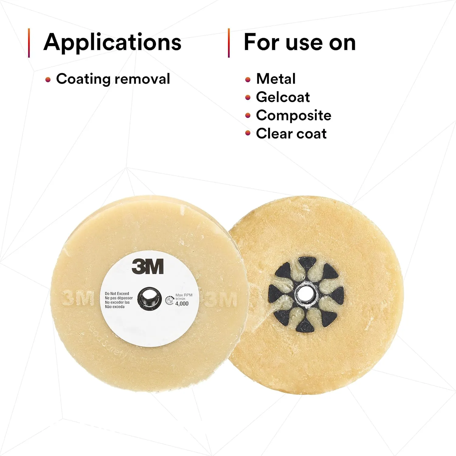 3M Stripe Off Wheel Adhesive Eraser Wheel 4 in x 5/8 in