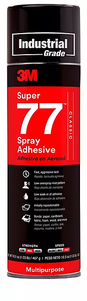 3M (77) Super 77(TM) Classic Spray Adhesive, Net Wt 16.5 oz, 12 per case