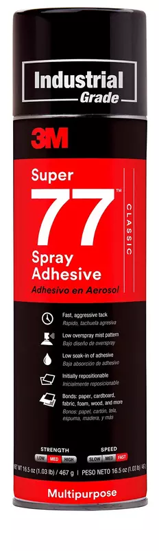 3M (77) Super 77(TM) Classic Spray Adhesive, Net Wt 16.5 oz, 12 per case