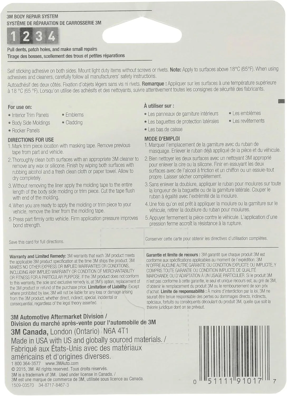 3M Super-Strength Molding Tape, 1/2 in x 15 ft, Double-Sided Adhesive (03614)