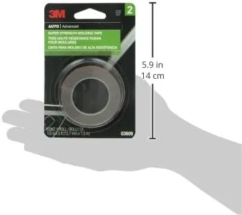 3M Super Strength Molding Tape, 03609, 1/2 in x 5 ft
