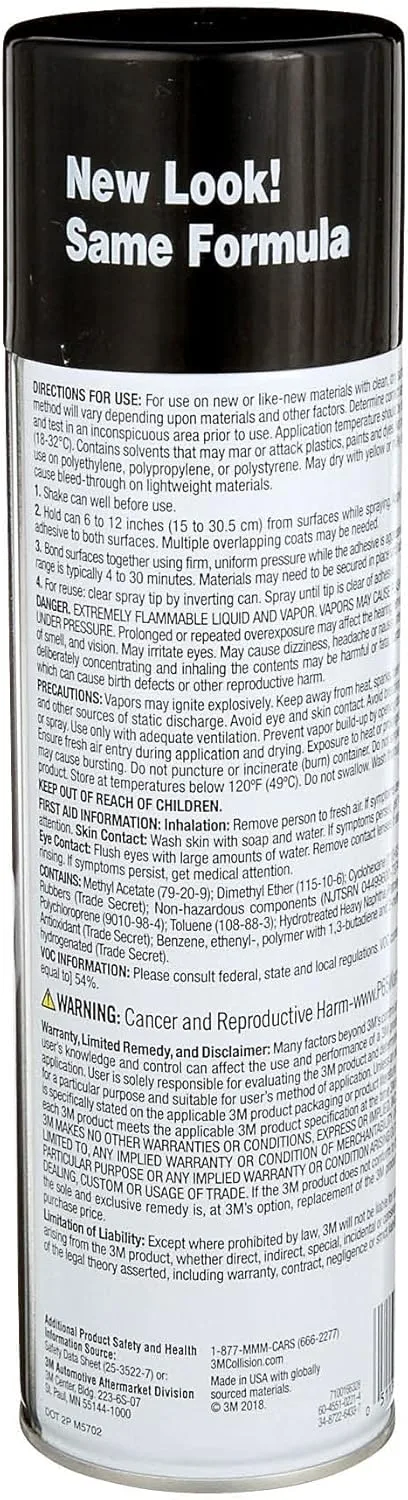 3M Trim Spray Adhesive - High Strength, Clear-Drying