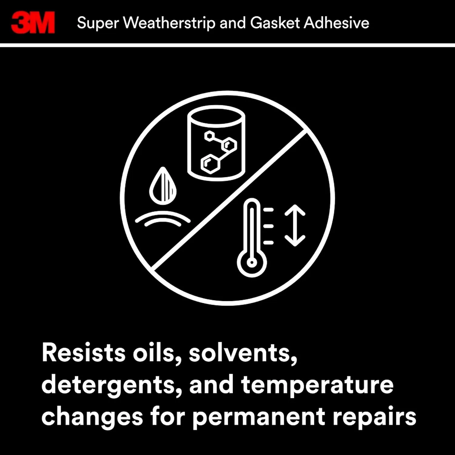 3M Super Weatherstrip and Gasket Adhesive, 08581, Black, 2 fl oz Tube, 1 Per Pack