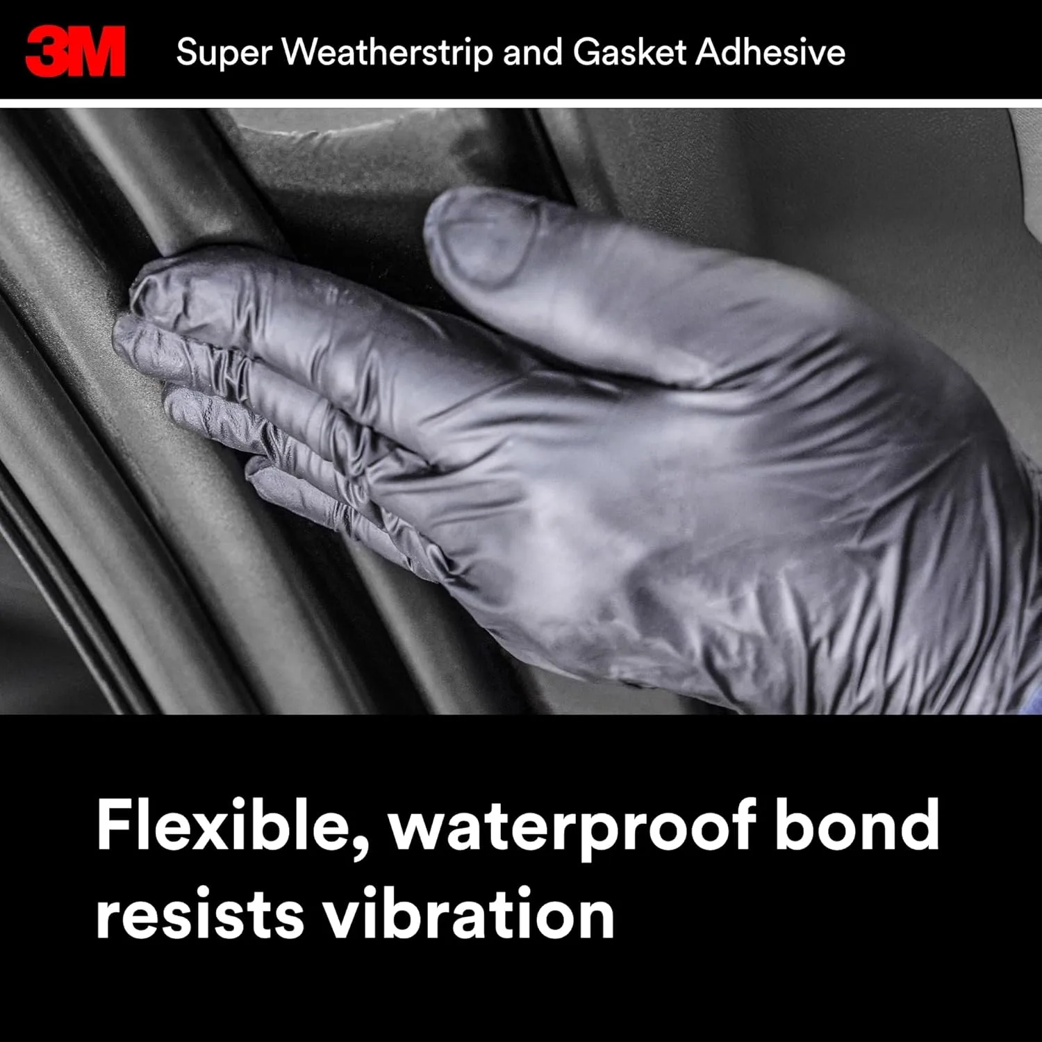 3M Super Weatherstrip and Gasket Adhesive, 08581, Black, 2 fl oz Tube, 1 Per Pack