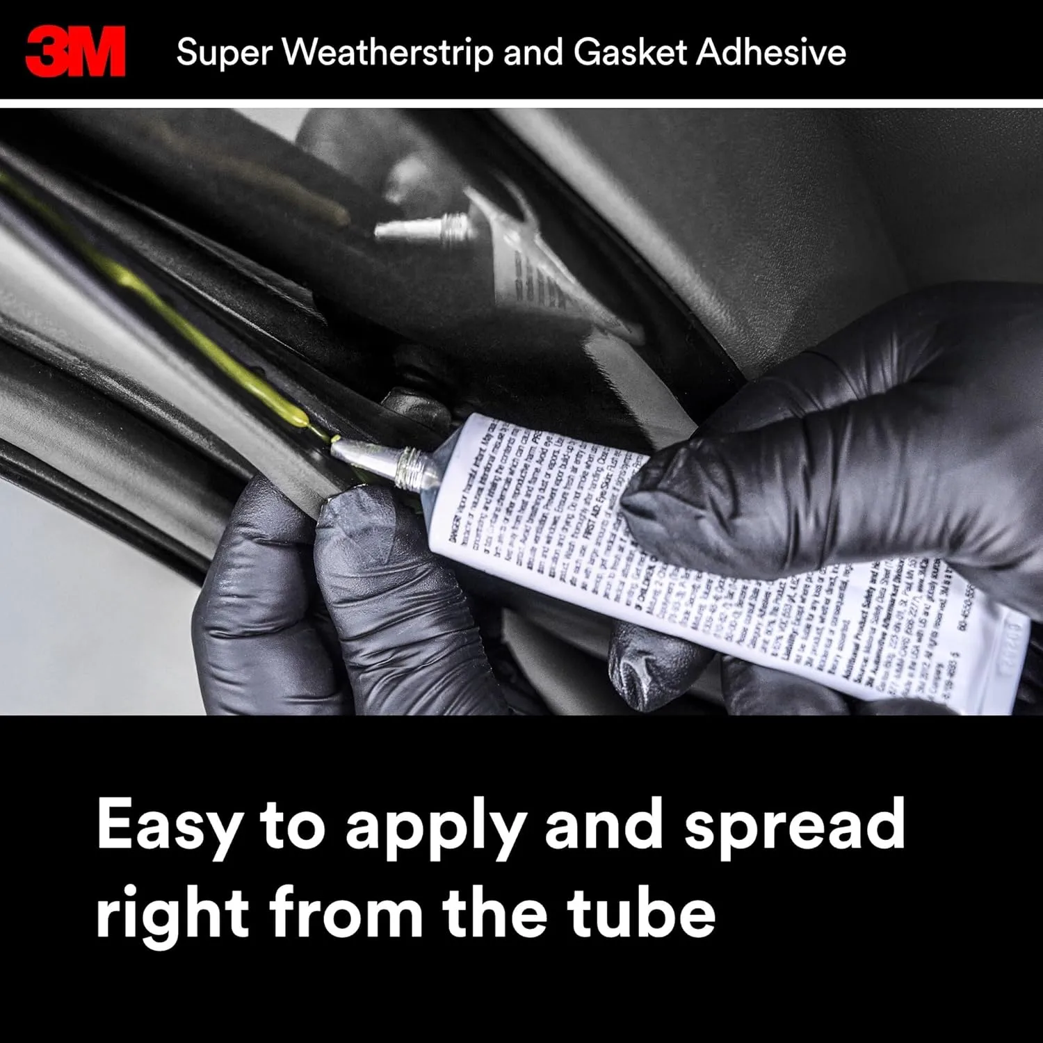 3M Super Weatherstrip and Gasket Adhesive, 08581, Black, 2 fl oz Tube, 1 Per Pack