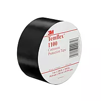 3M Temflex Vinyl General-Use Corrosion Protection Tape 1100, 2 in x 100 ft, Unprinted, Black, Protects Pipes
