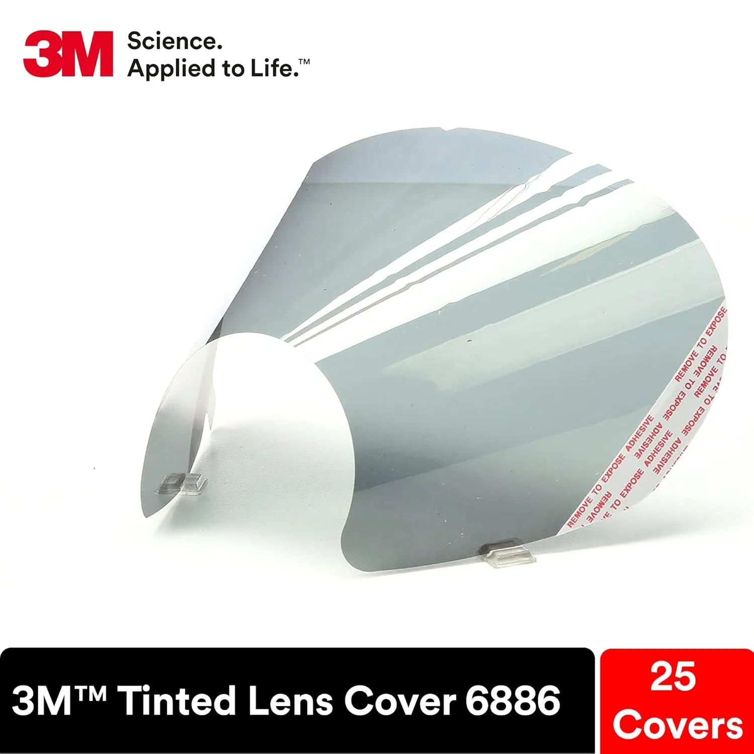 3M Tinted Lens Cover 6886, Bag of 25, Use with 3M Full Facepieces 6000 Series, Helps Protect the Lens