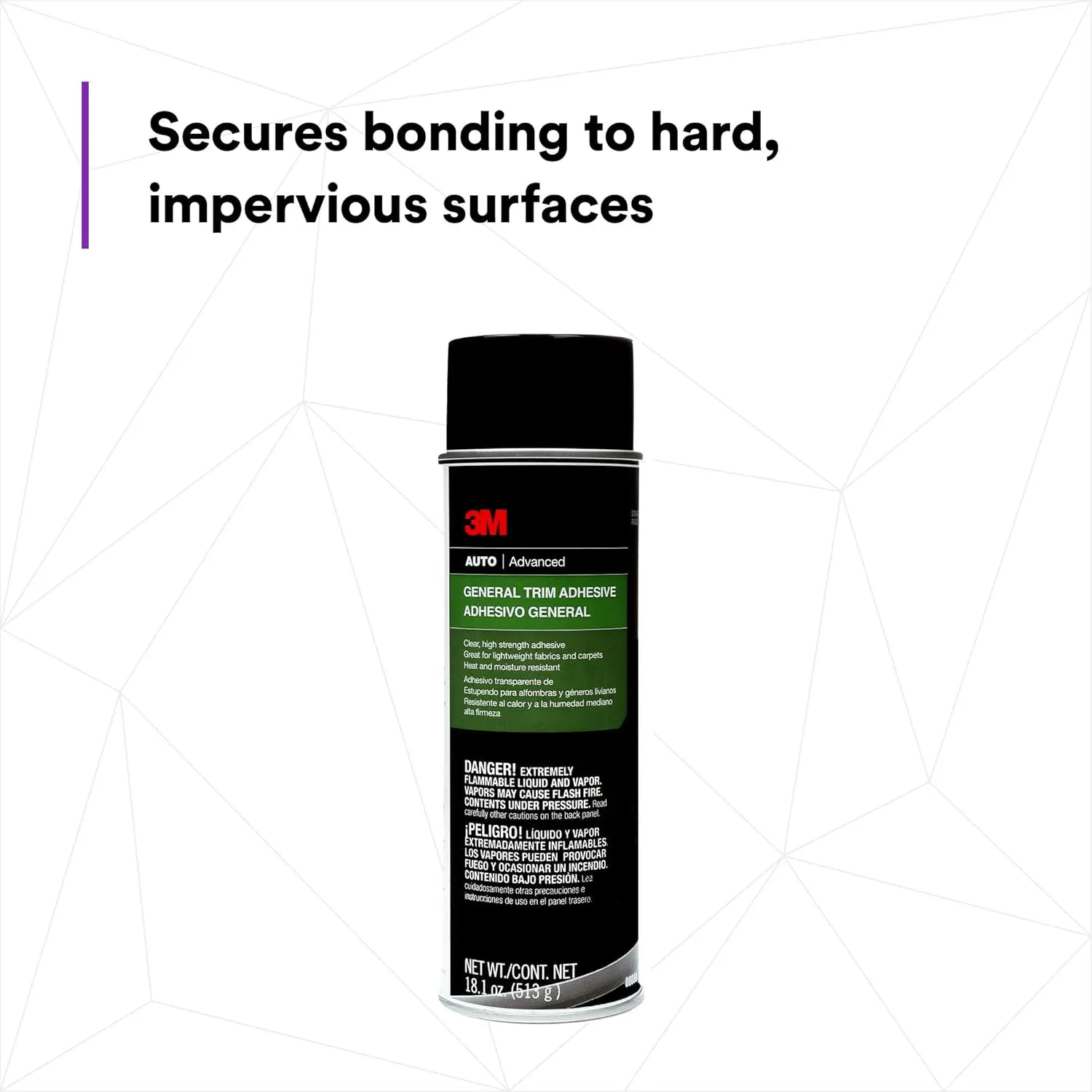 3M Trim Spray Adhesive - High Strength, Clear-Drying
