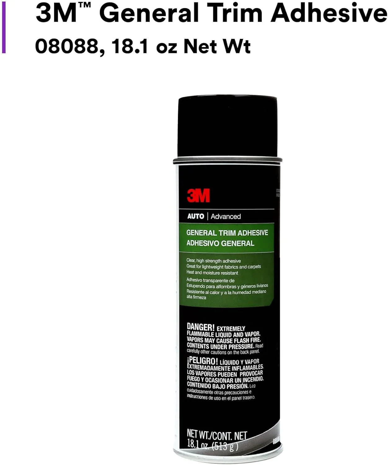 3M Trim Spray Adhesive - High Strength, Clear-Drying