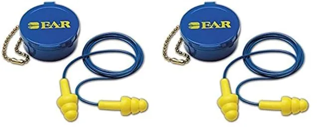 3M 10080529400014 E-A-R 340-4002 Ultra Fit Reusable Corded Earplugs, OSFA, Blue