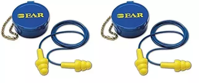 3M 10080529400014 E-A-R 340-4002 Ultra Fit Reusable Corded Earplugs, OSFA, Blue