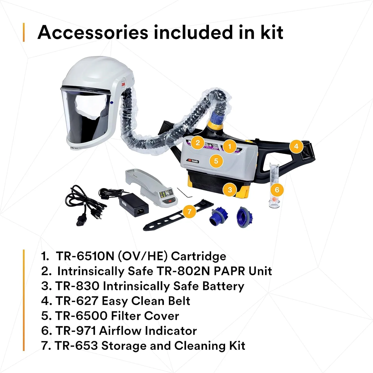 3M™ Versaflo™ Powered Air Purifying Respirator Painters Kit TR-800-PSK/94248(AAD), Rechargeable,battery