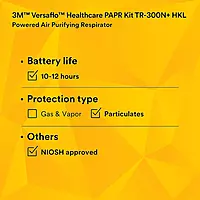 3M PAPR Respirator, Versaflo Powered Air Purifying Respirator Kit, TR-300N+ HKL, Healthcare, M/L Headcover, Lightweight