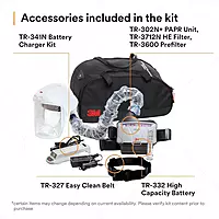 3M PAPR Respirator, Versaflo Powered Air Purifying Respirator Kit, TR-300N+ HKL, Healthcare, M/L Headcover, Lightweight