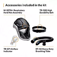 3M PAPR Respirator, Versaflo Powered Air Purifying Respirator Kit, TR-300N+ HIK, Heavy Industry, Hard Hat Assembly