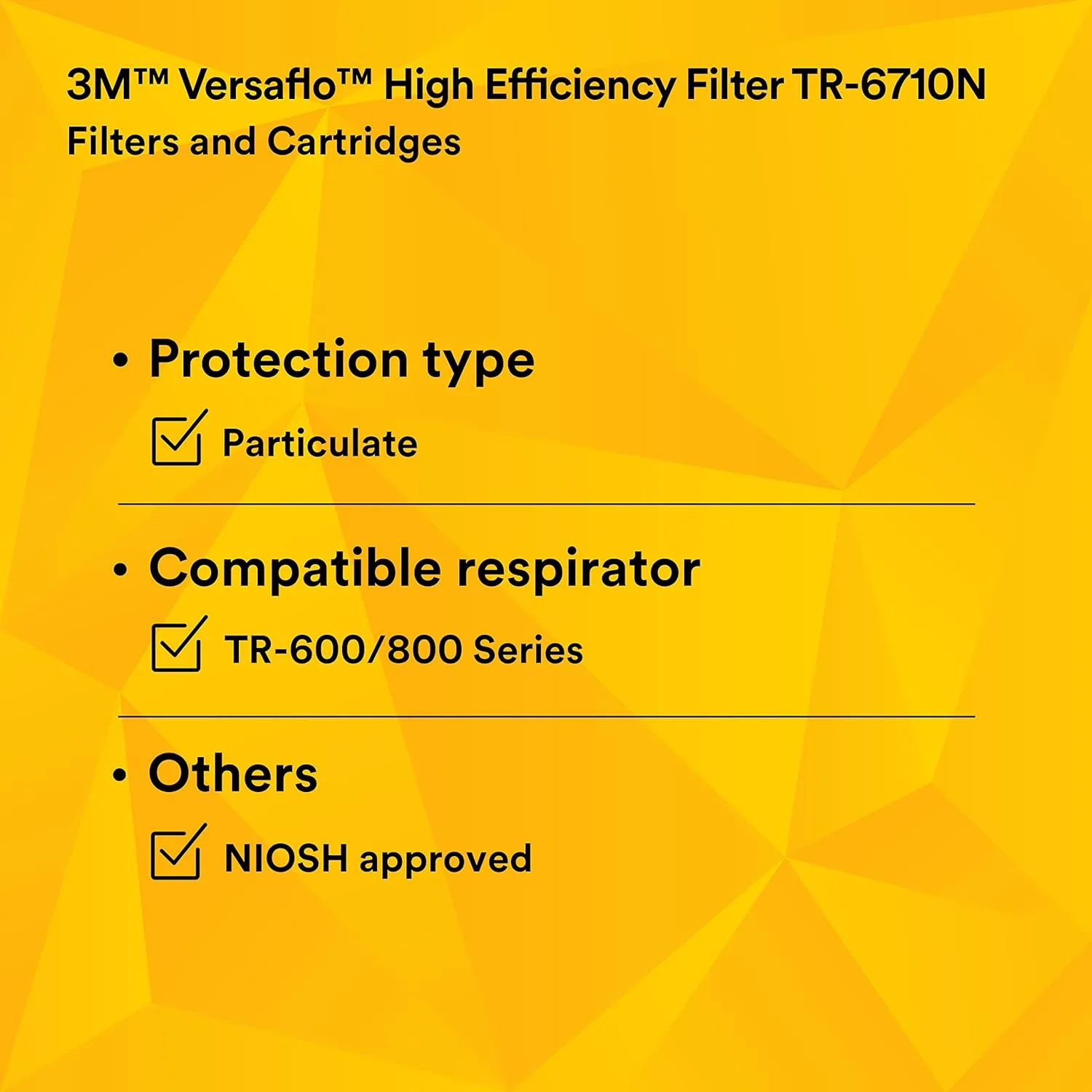 3M Versaflo High Efficiency Filter TR-6710N-5 / 37357(AAD), for TR-600 PAPR Pack of 5
