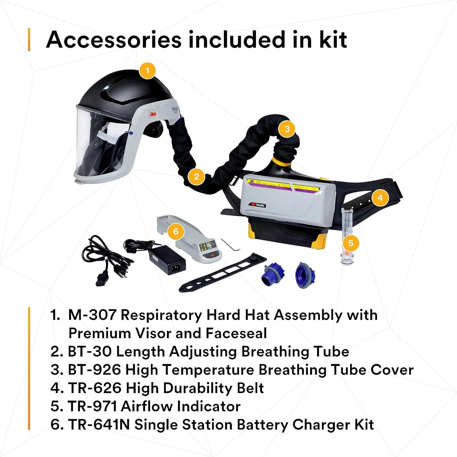 3M PAPR Respirator, Versaflo Powered Air Purifying Respirator Heavy Industry Kit, TR-800-HIK, Intrinsically Safe, NIOSH