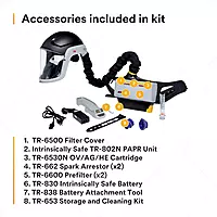 3M PAPR Respirator, Versaflo Powered Air Purifying Respirator Heavy Industry Kit, TR-800-HIK, Intrinsically Safe, NIOSH