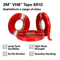 3M VHB Heavy Duty Mounting Tape 4910 Clear, 3/4 in x 15 yd 40.0 mil (Pack of 1)
