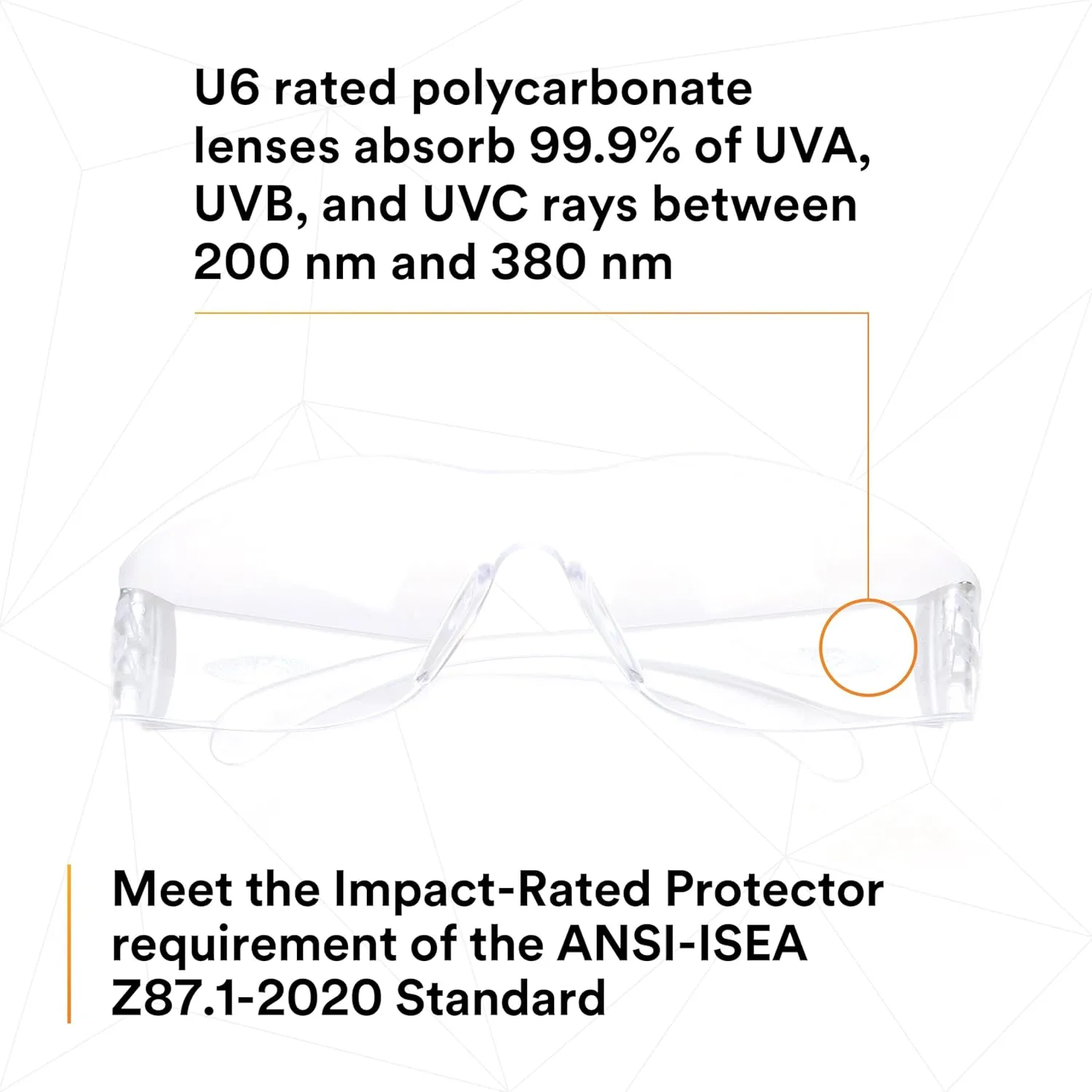 3M Safety Glasses, Virtua, 1 Pair, ANSI Z87, Clear Hard Coat Lens, Clear Frame, Economical Eyewear Protection, Lightweight