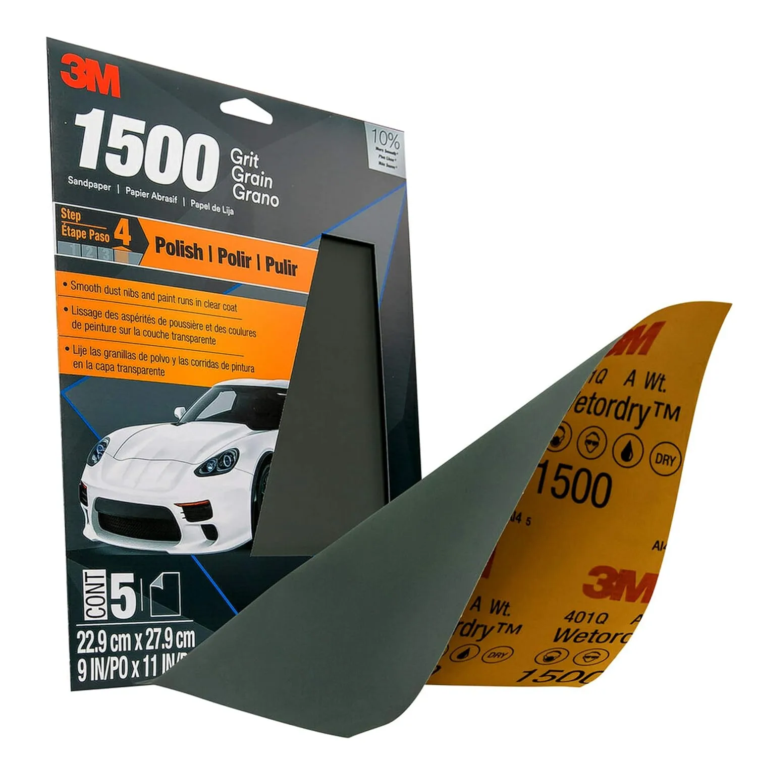 3M Wetordry Sandpaper Sheets, 9 x 11 in, 5 Sheets