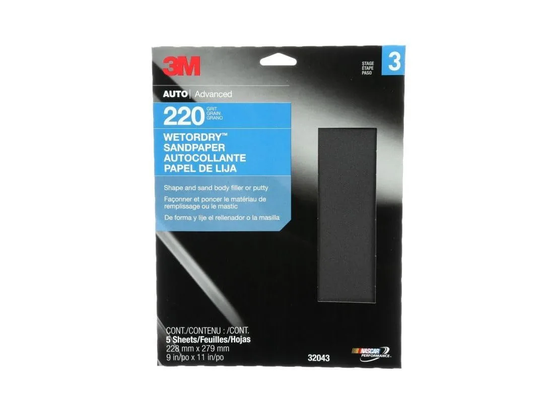 3M Wetordry Sandpaper Sheets, 9 x 11 in, 5 Sheets