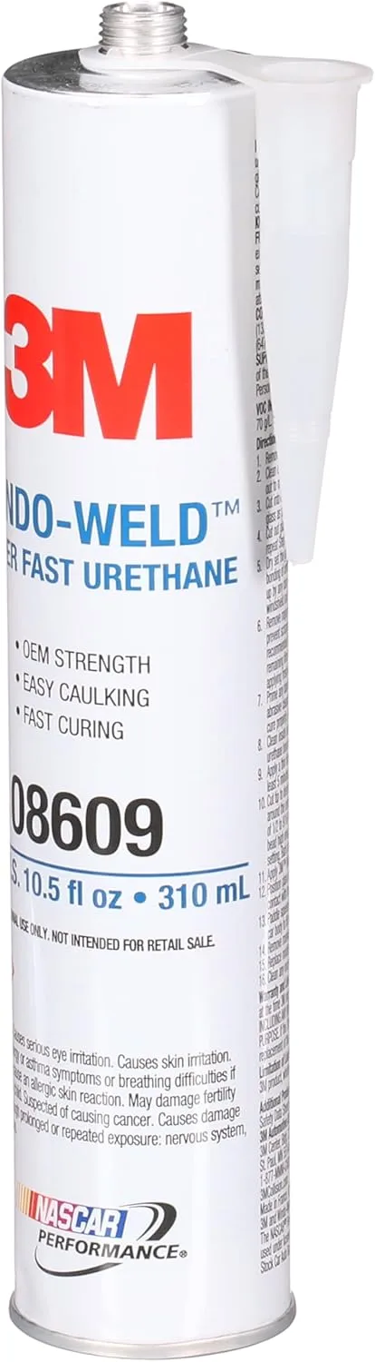3M 08609 Window-Weld Super-Fast Urethane Windshield Adhesive, 10.5 fl oz, Black