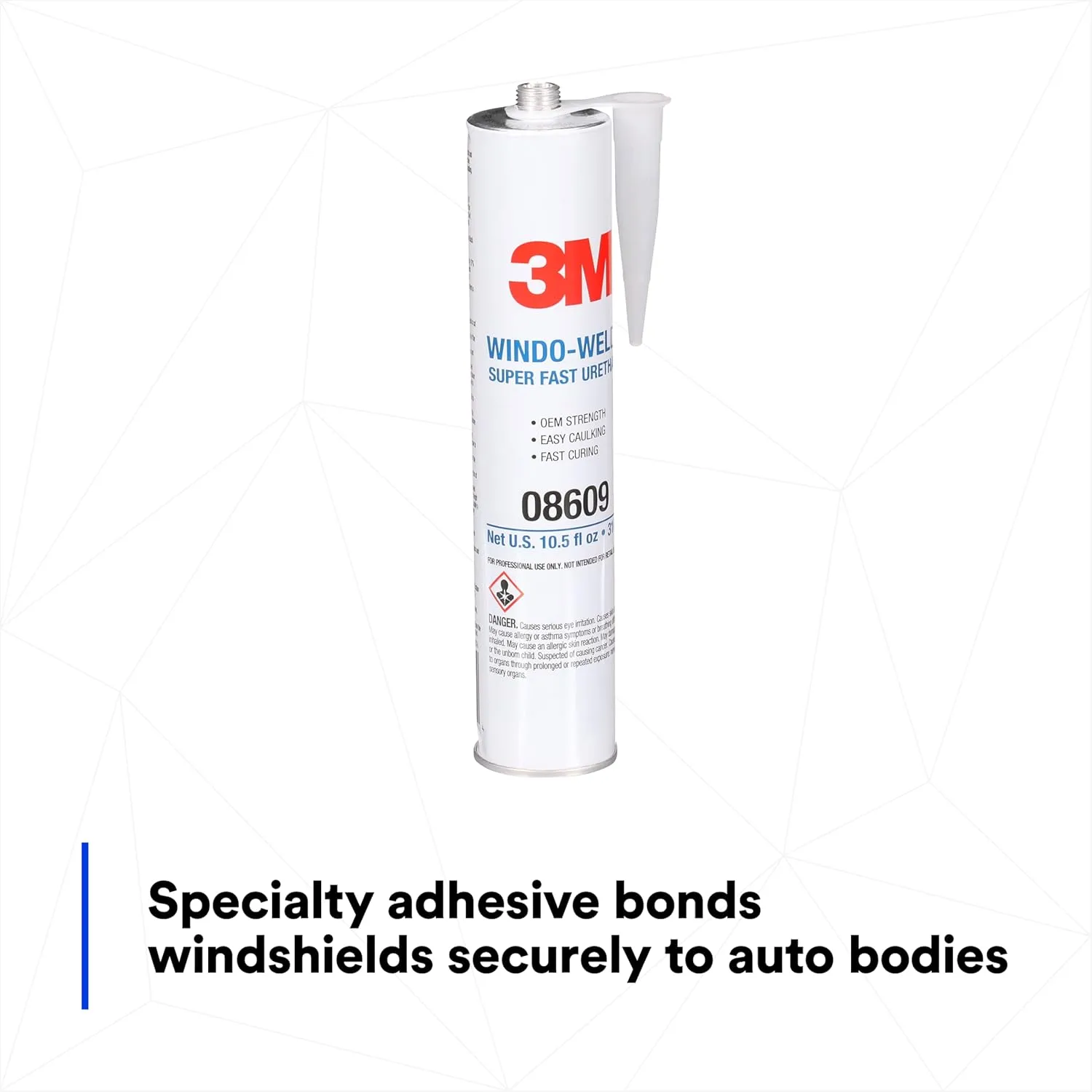 3M 08609 Window-Weld Super-Fast Urethane Windshield Adhesive, 10.5 fl oz, Black
