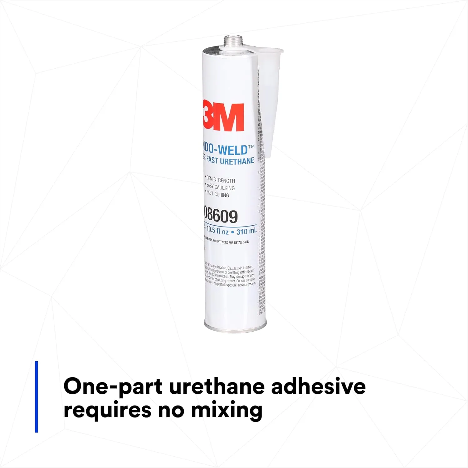 3M 08609 Window-Weld Super-Fast Urethane Windshield Adhesive, 10.5 fl oz, Black
