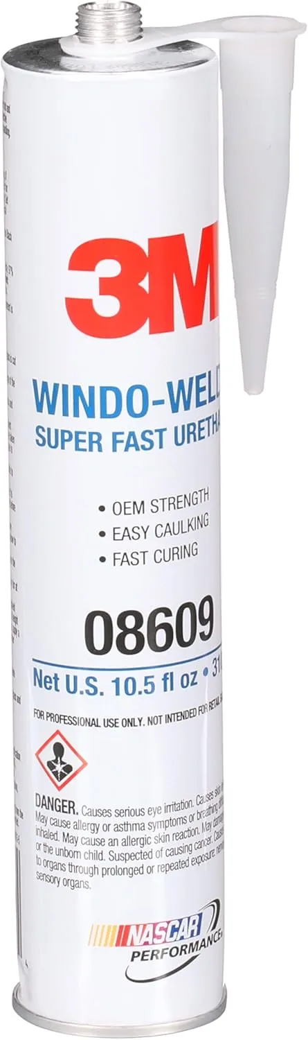 3M 08609 Window-Weld Super-Fast Urethane Windshield Adhesive, 10.5 fl oz, Black