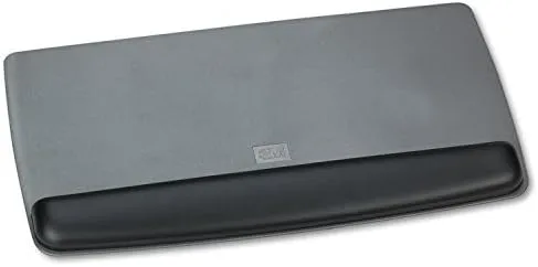 3M Adjustable Keyboard Platform with Gel Wrist Rest, Black/Metallic Gray