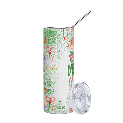 This Is As Merry As I Get Skinny Tumbler – Watercolor Holiday Christmas Drinkware