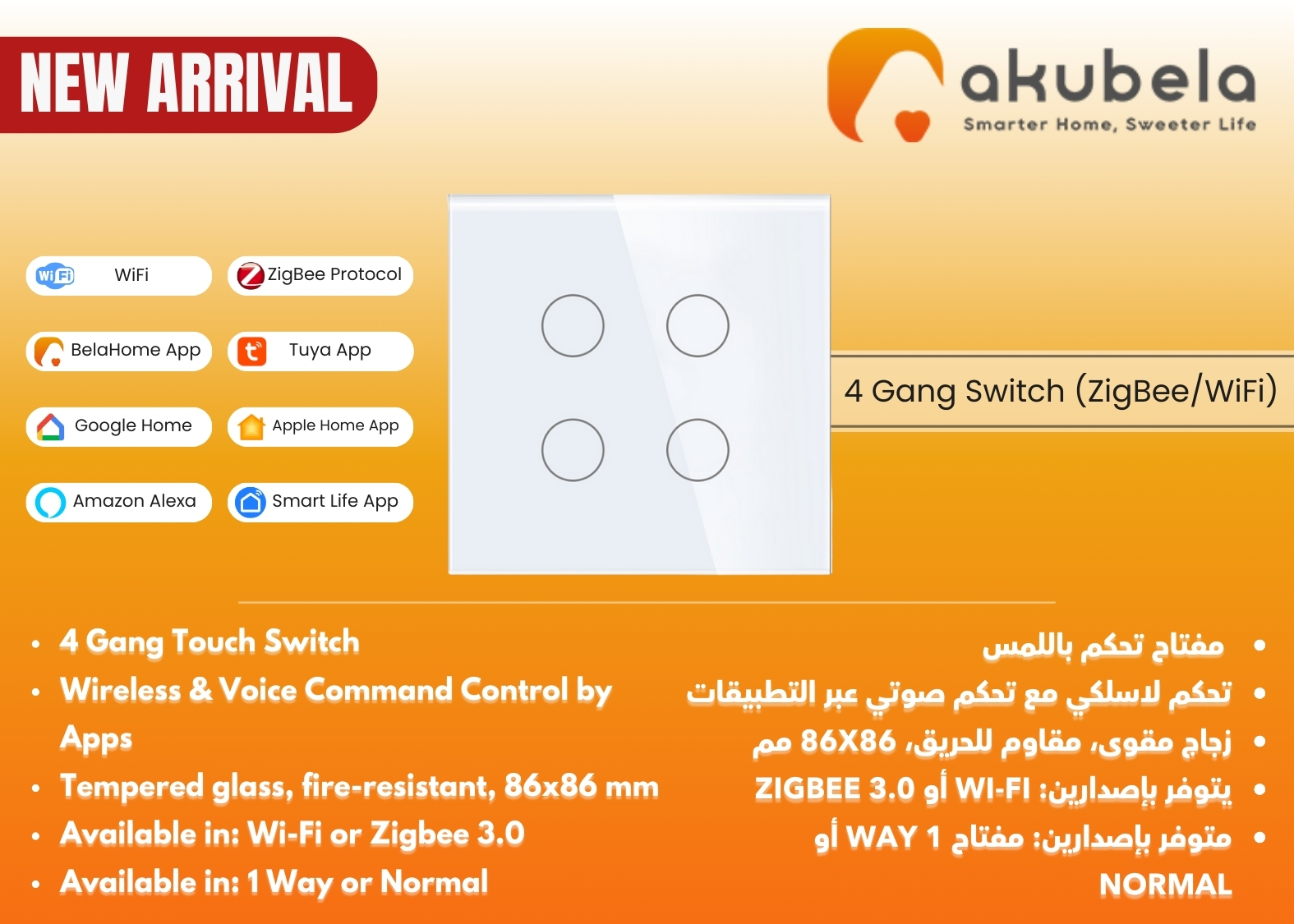 Wifi 4 Gang Switch
