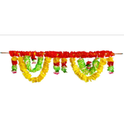 Yellow, Red and Green Flower Door Toran - Decorative Door Hanging