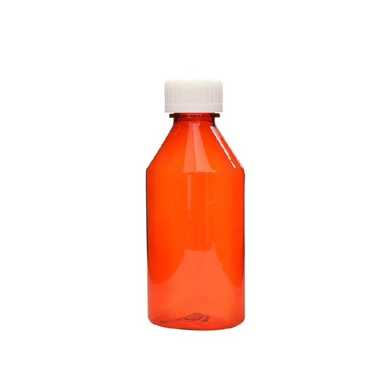 4oz Graduated Oval RX Bottles with Caps 200 count- Amber