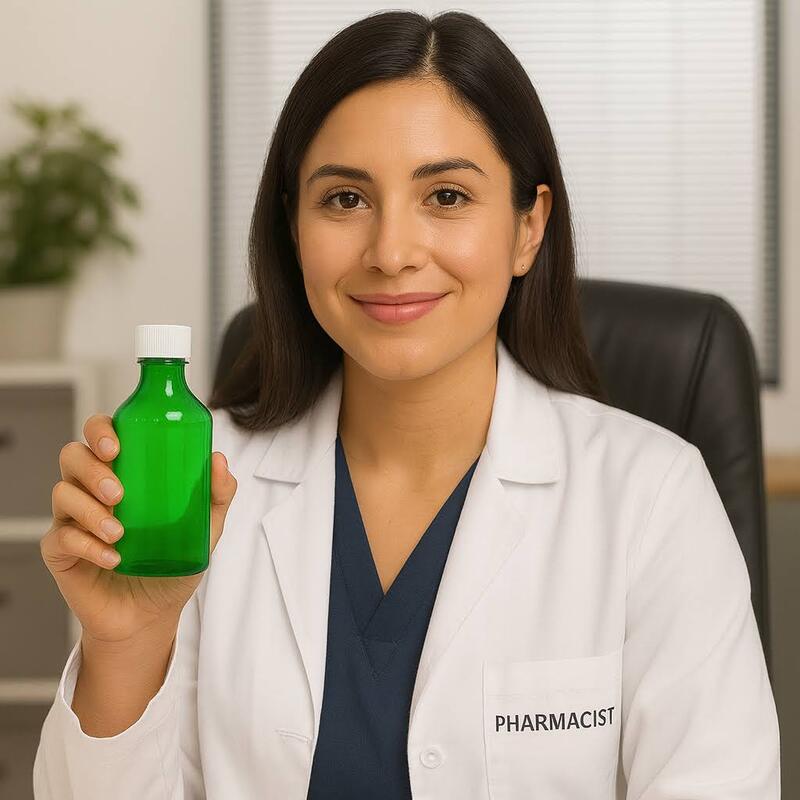 4oz Graduated Oval RX Bottles with Caps 200 count- Green