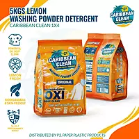 Washing Powder Detergent Lemon Caribbean Clean 5kgs. 4/1