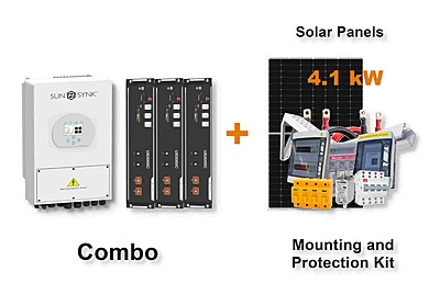 5.0 kW SUNSYNK Hybrid - PYLONTECH Combo, c/w 3x 3.5 kWh Lithium Batteries